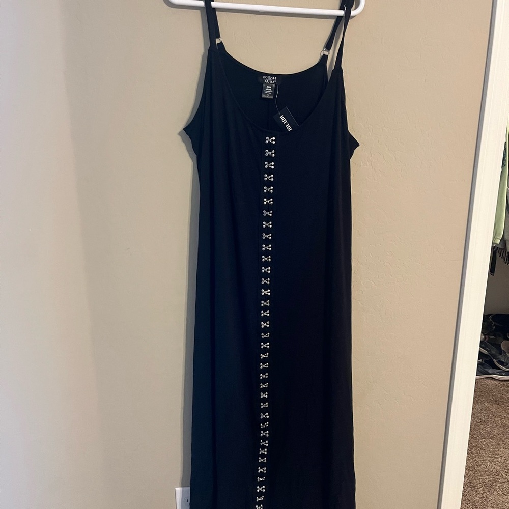 Hot Topic Black Maxi Dress with Silver Accents